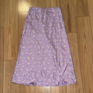 Forever 21 Lavender Floral Maxi Skirt